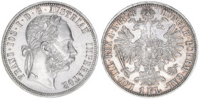 Franz Joseph I. 1848-1916
1 Gulden, 1878. mit Randschrift
Wien
12,29g
ANK 31
vz+