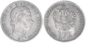 Franz Joseph I. 1848-1916
1/4 Gulden, 1859 B. Kremnitz
5,30g
J.327
ss/vz