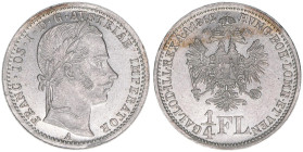 Franz Joseph I. 1848-1916
1/4 Gulden, 1862 A. Wien
5,34g
ANK 24
stfr