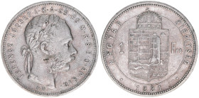 Franz Joseph I. 1848-1916
1 Forint, 1881 KB. Kremnitz
12,18g
ANK 93
ss+