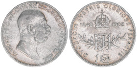 Franz Joseph I. 1848-1916
1 Krone, 1908. zum 60-jährigen Regierungsjubiläum
Wien
4,97g
ANK 68
ss/vz