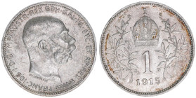 Franz Joseph I. 1848-1916
1 Krone, 1915. Wien
5,00g
ANK 69
stfr