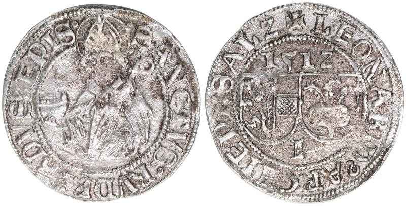 Leonhard von Keutschach 1495-1519
Erzbistum Salzburg. Batzen, 1512. Salzburg
2,9...