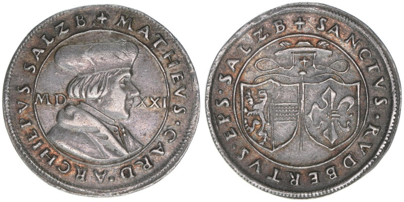 Matthäus Lang von Wellenburg 1519-1540
Erzbistum Salzburg. 1/6 Guldiner, 1521. ä...