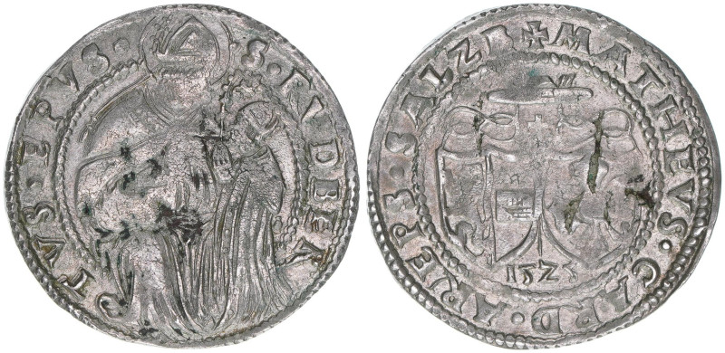 Matthäus Lang von Wellenburg 1519-1540
Erzbistum Salzburg. 10 Kreuzer, 1525. Sal...