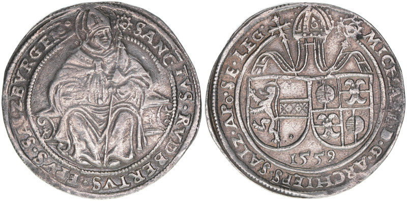 Michael von Kuenburg 1554-1560
Erzbistum Salzburg. Guldiner, 1559. Salzburg
28,5...