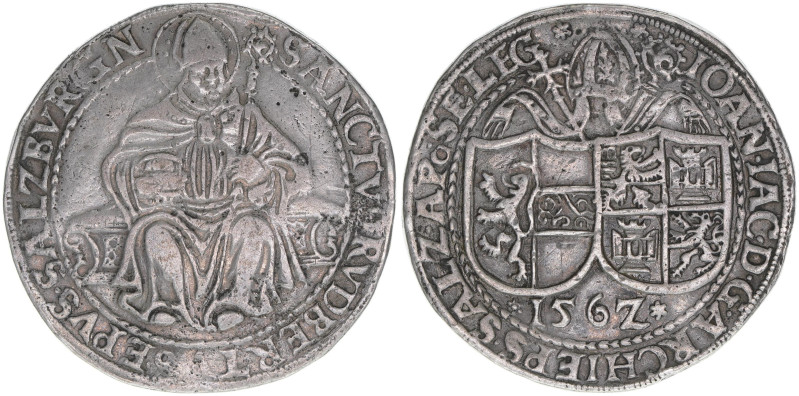 Johann Jakob Khuen von Belasi 1560-1586
Erzbistum Salzburg. Taler, 1562. Salzbur...