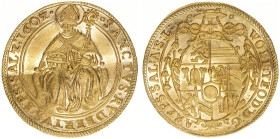 Wolf Dietrich von Raitenau 1587-1612
Erzbistum Salzburg. 2 Dukaten, 1602. sehr selten
Salzburg
6,96g
Zöttl 878, Probszt 768
stfr-