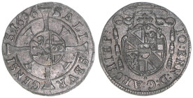 Johann Ernst Graf Thun-Hohenstein 1687-1709
Erzbistum Salzburg. 1 Kreuzer, 1696. Salzburg
0,73g
Zöttl 2252, Probszt 1888
ss/vz
