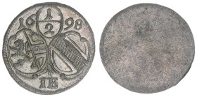 Johann Ernst Graf Thun-Hohenstein 1687-1709
Erzbistum Salzburg. 1/2 Kreuzer, 1698. Salzburg
0,55g
Zöttl 2276, Probszt 1910
stfr