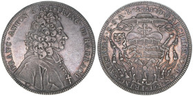Franz Anton Fürst von Harrach 1709-1727
Erzbistum Salzburg. 1/2 Portraittaler, 1711. mit Medailleurzeichen Stern
Salzburg
14,82g
Zöttl 2433, Probszt 2...