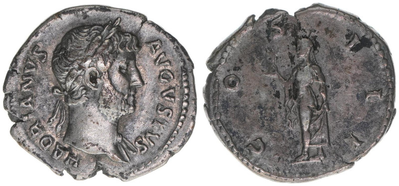Hadrianus 117-138
Römisches Reich - Kaiserzeit. Denar. COS III
Rom
3,14g
Kampman...