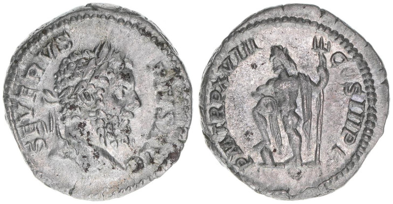 Septimius Severus 193-211
Römisches Reich - Kaiserzeit. Denar. P M TR P XVIII CO...