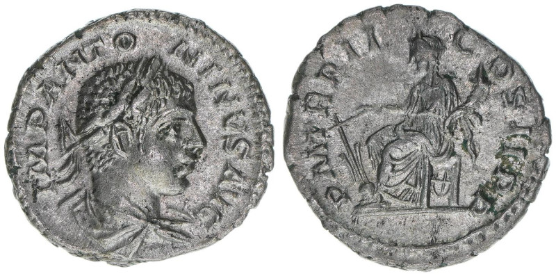 Elagabalus 218-222
Römisches Reich - Kaiserzeit. Denar. P M TR P II COS II P P
R...