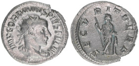 Gordianus III. Pius 238-244
Römisches Reich - Kaiserzeit. Antoninian. SECVRIT PERP
Rom
4,03g
Kampmann 72.47
vz