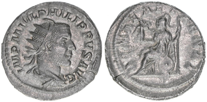 Philippus I. Arabs 244-249
Römisches Reich - Kaiserzeit. Antoninian. ROMAE AETER...