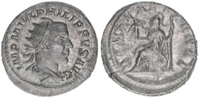 Philippus I. Arabs 244-249
Römisches Reich - Kaiserzeit. Antoninian. ROMAE AETERNAE
3,79g
Kampmann 74.21
ss+