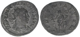 Valerianus I. 253-260
Römisches Reich - Kaiserzeit. Antoninian. FIDES MILITVM
3,70g
G 22
ss