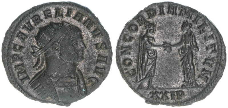 Aurelianus 270-275
Römisches Reich - Kaiserzeit. Antoninian, ohne Jahr. Aurelian...