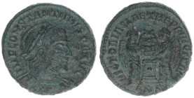Constantinus I. 307-337
Römisches Reich - Kaiserzeit. Follis, ohne Jahr. VICTORIAE LAETAE PRINC PERP
Siscia
3,27g
RIC 53
ss+