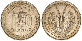 10 Francs, 1957
Französisch Westafrika-Togo. 3,97g. Schön 8
stfr