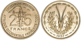 25 Francs, 1957
Französisch Westafrika-Togo. 7,88g. Schön 9
stfr