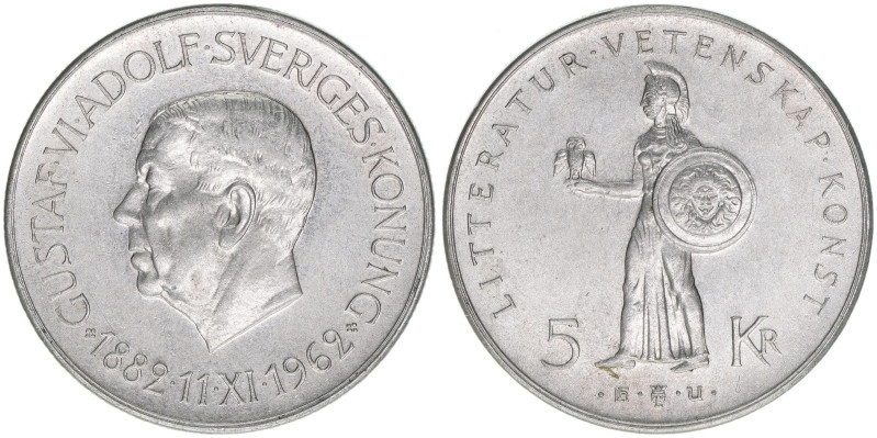 Gustaf VI. Adolf 1950-1973
Schweden. 5 Kronor, 1961. aus Anlass des 80. Geburtst...
