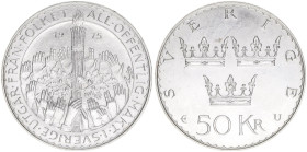 Carl XVI. Gustaf seit 1973
Schweden. 50 Kronor, 1975. Silber
27,04g
Schön 69
stfr-