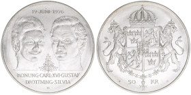 Carl XVI. Gustaf seit 1973
Schweden. 50 Kronor, 1976. Silber
27,36g
Schön 76
vz