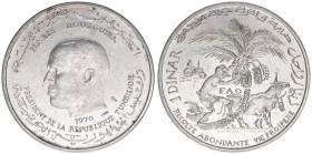 1. Republik
Tunesien. 1 Dinar, 1970. FAO Habib Bourguiba - Dattelernte - 680er Silber
Silber
18,05g
Schön 240
vz