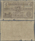Argentina: Banco Parana 4 Reales 1868, P.S1814a, small border tears, margin split and minor missing parts lower margin and right border, Condition: F-...