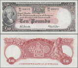 Australia: Reserve Bank of Australia 10 Pounds ND(1960-65) with signatures Herbert Cole (Nugget) Coombs and Sir Roland Wilson, P.36 in perfect UNC con...