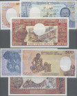 Cameroon: République Unie du Cameroun and République du Cameroun, lot with 3 banknotes, 1974-1990, with 500 Francs ND(1974-77) (P.15b, UNC), 500 Franc...