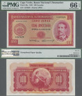 Cape Verde: Banco Nacional Ultramarino – Cabo Verde, 100 Escudos 1958, P.49a, perfect condition and PMG graded 66 Gem Uncirculated EPQ.
 [differenzbe...