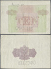 Ceylon: Vignette Proof print for 10 Rupees P. 24p in lilac color, on watermarked banknote paper with ”cancelled” perforation, light folds in paper, in...