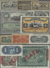 Cuba: El Banco Espanol de la Isla de Cuba, lot with 6 banknotes, 1896-1897 series, with 5 Centavos (P.45a, F), 50 Centavos (P.46a, F/F-), 1 Peso (P.47...