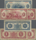 Curacao: Cuaracao Government, lot with 3 banknotes, 1942, with 2x 1 Gulden (P.35a, F and F-) and 2 ½ Gulden (P.36, F-). (3 pcs.)
 [differenzbesteuert...