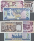 Cyprus: Central Bank of Cyprus, lot with 17 banknotes series 1987 – 1995, comprising 4x 50 Cent 1987, 1988, 1989 (P.52, F to XF), 9x 1 Pound 1987, 198...