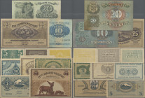 Estonia: Eesti Vabarigi and Eesti Pank, lot wih 11 banknotes, 1919-1937, with 5, 10, 20 and 50 Penni (P.39a, 40b, 41a, 42a, VF+/XF), 1 Mark 1919 (P.43...