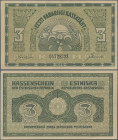 Estonia: Estonia Republic Currency Note 3 Marka 1919, P.44a on white paper, almost perfect condition with a very soft diagonal bend lower right, other...