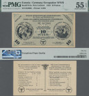 Estonia: Ostland Spinnstoffwaren-Punktwertschein, 10 Punkte 1945, P.NL (Ro.ES12a), PMG graded 55 About Uncirculated EPQ.
 [differenzbesteuert]