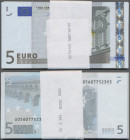 EURO: European Central Bank, lot with 40x 5 Euro first series 2002, taken from the original starter set with original bank wrap, all with signature DU...