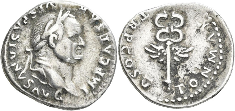 Vespasian (69 - 79): AR-Denar, 3,39 g, Kampmann 20.56, Cohen 362, mit altem hand...