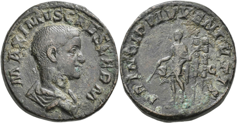 Maximus (235 - 238): Æ-Sesterz, PRINCIPI IVVENTVTIS, 23,03 g, Kampmann 67.5, seh...