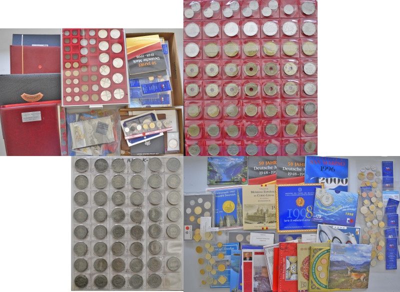 Alle Welt: Karton voller Münzen aus aller Welt, dabei einige in Lindner Boxen od...