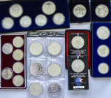 Alle Welt: Olympiade: Schachtel mit Münzen mit dem Motiv Olympische Spiele, dabei: CuNi (6 Mü) und Silberset (6 Mü) Olympiade Moskau (1980), 3 Münzen ...