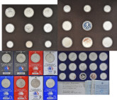 Alle Welt: Sport auf Münzen: 18-Münzen-Set Leichtathletik Europameisterschaft (Pan-European Games) Athen 1982, Kassette mit Münzen 8 Olympische Spiele...