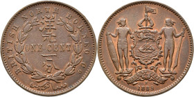 Borneo: British North Borneo: 1 Cent 1889 H (Heaton). KM# 2. Vorzüglich.
 [differenzbesteuert]