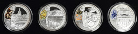 China - Volksrepublik: 4 x 10 Yuan 2008, 29 Olympische Sommerspiele in Peking / Beijing, teilcoloriert. Dabei KM# 1674, 1688, 1732 und 1733. Jede Münz...