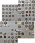 Indien: 6 Münzblätter mit verschiedenen Münzen, überwiegend aus Indien, dabei auch ältere Stücke aus den Princely States, British Indien bis zur Moder...
